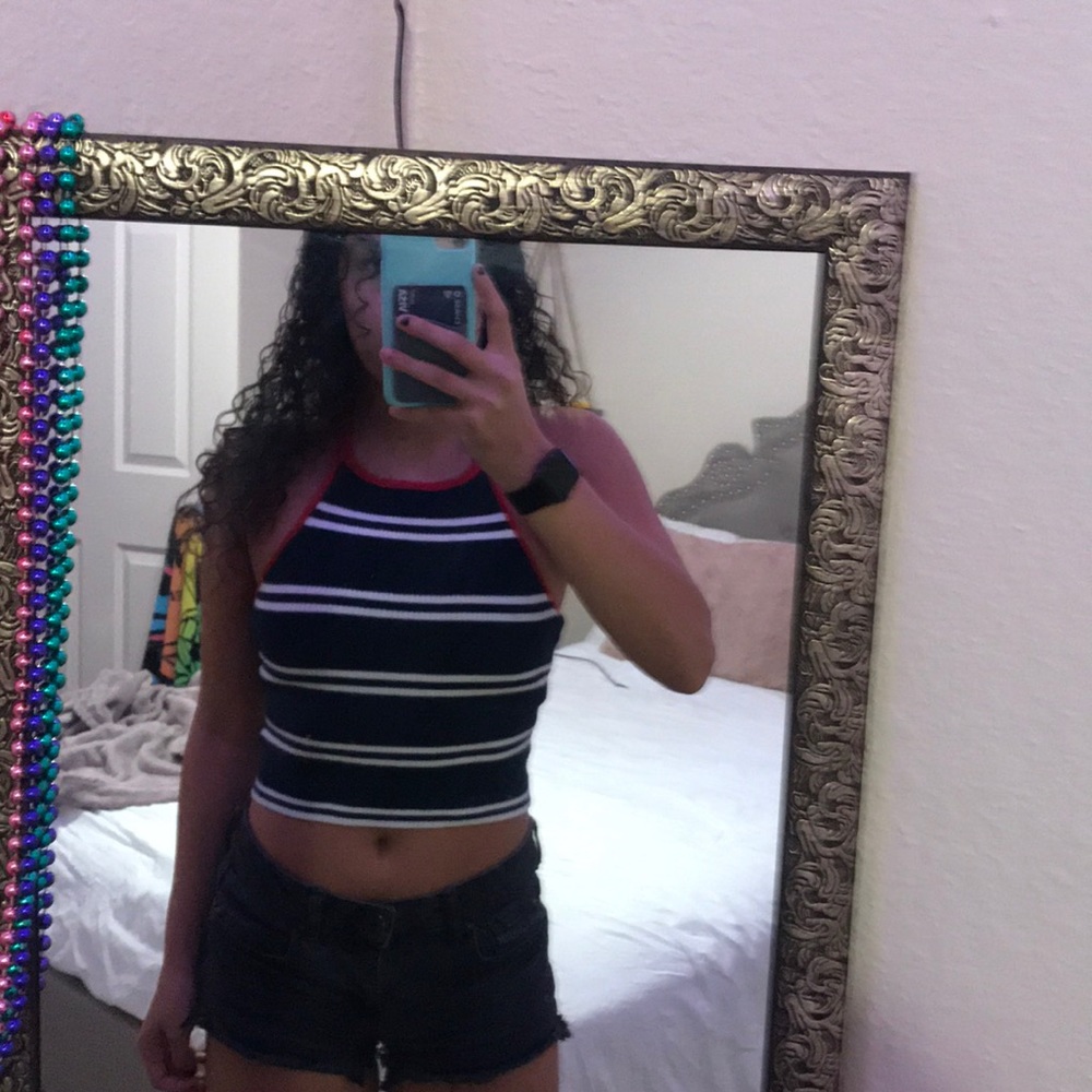 Red, White, and Blue striped halter top